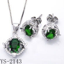 Fashionable Micro Pave CZ 925 Sterling Silver Jewelry Set (YS-2143)